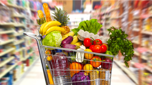 Shopping Trolly Full of Groceries. Probably $3000 worth